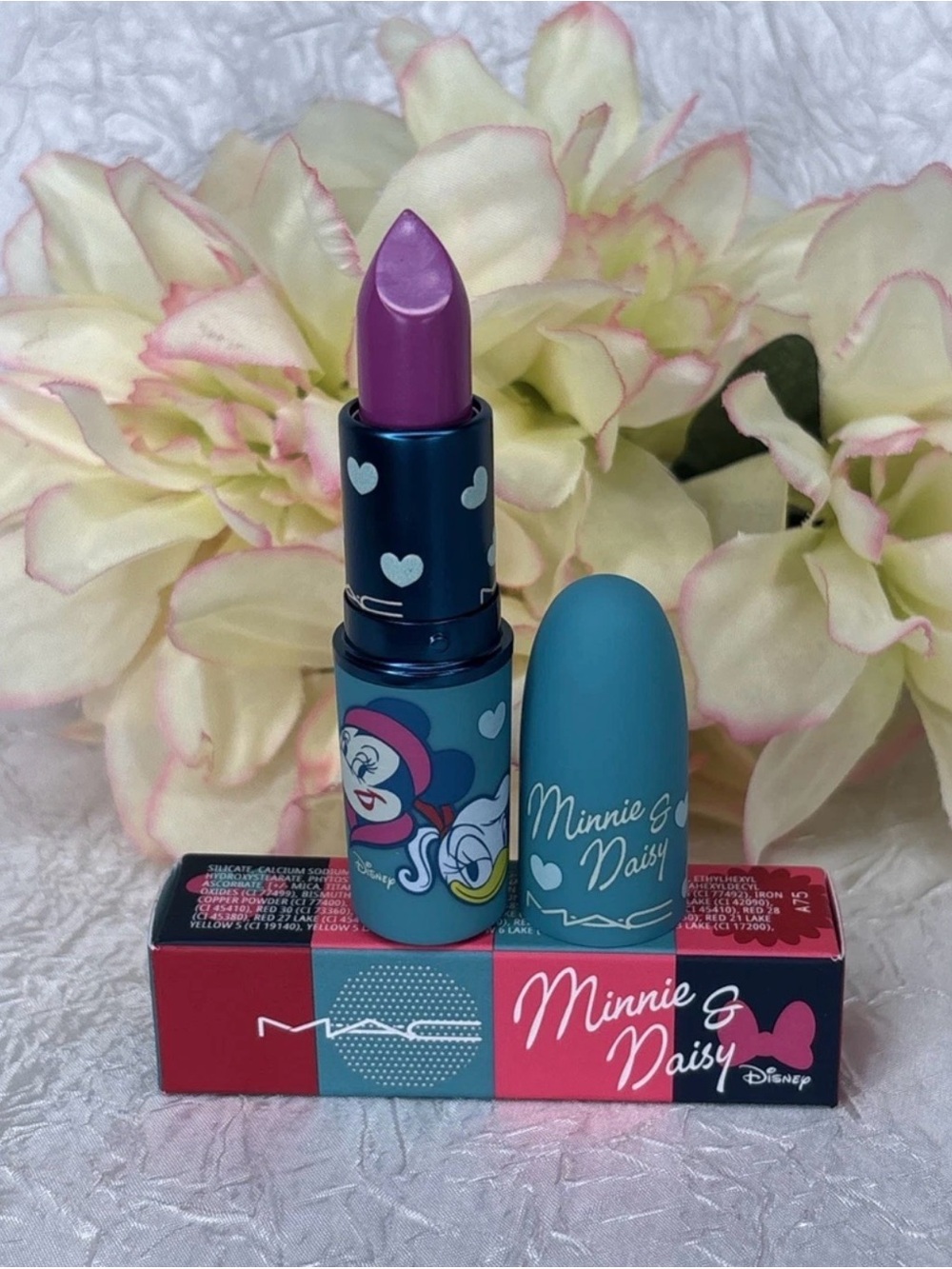 MAC Disney Minnie Daisy Lustreglass Lipstick GAL PALS Full Size NIB